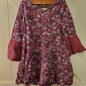 Maroon floral dress